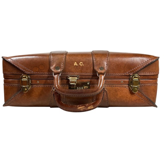 VTG MCM Belting Leather Garment Suitcase Brown Presto Lock Jordans Luggage USA - Picture 5 of 16